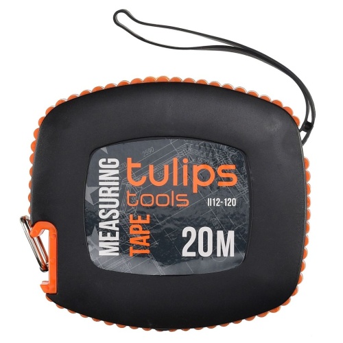 Рулетка геодезическая 20 м сталь усиленный корпус стальная лента TULIPS