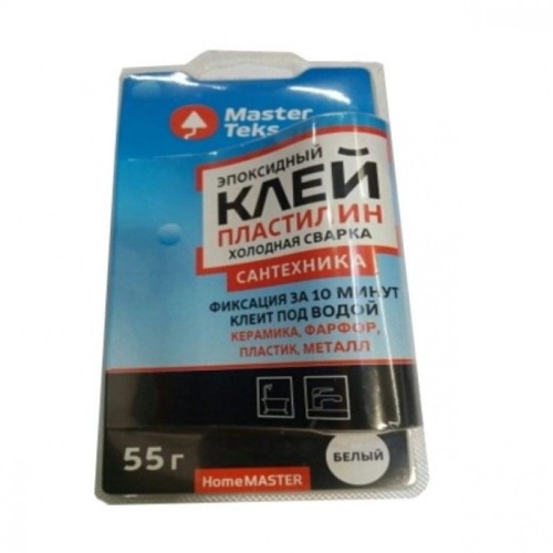 Клей-пластилин холодная сварка Masterteks HomeMaster эпоксидный для сантехники белый (0,055 кг)/18