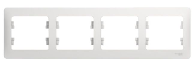 Рамка 4-м горизонт белая GLOSSA