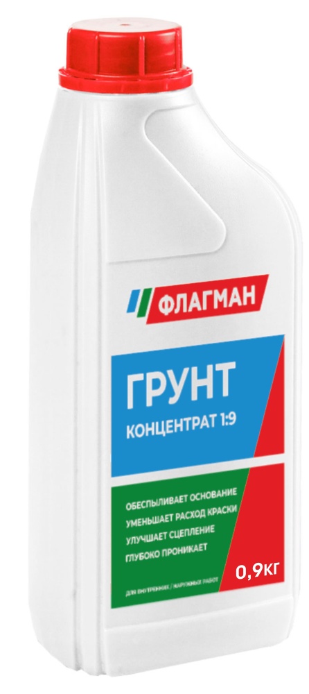 Грунт - концентрат 1:9 универсальный акриловый ФЛАГМАН влагоизолятор (0,9 л) /15/360