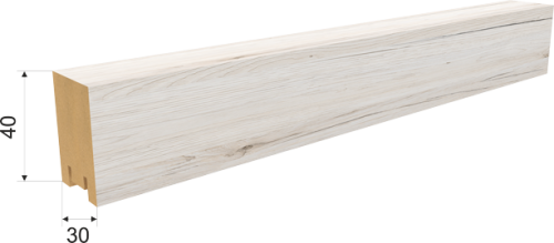 Интерьерная рейка МДФ STELLA Ривьера Дуб Санремо Белый 40х30х2700 (4)