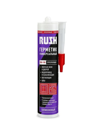 Герметик силиконовый Rush RSK-100 универсальный прозрачный (0,240 л)/12
