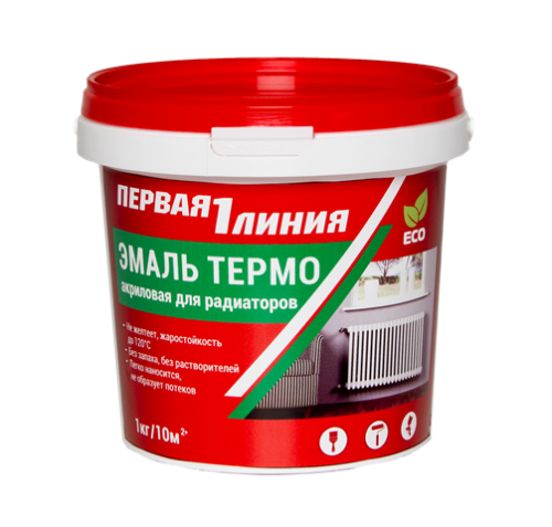 Эмаль для радиаторов акриловая Первая линия Термо (1 кг) /12
