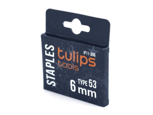 Скобы 6 мм для мебельного степлера, тип 53, 1000 шт, TULIPS