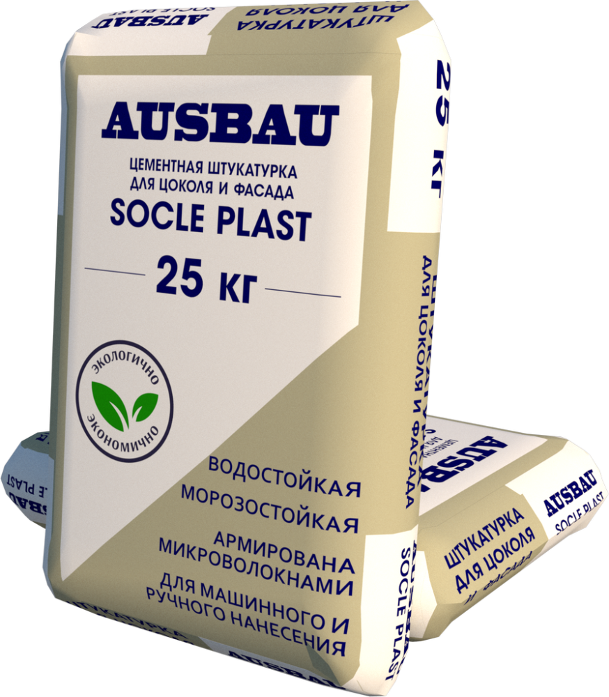 Штукатурка AUSBAU SOCLE PLAST для цоколя и фасада (25 кг) /48
