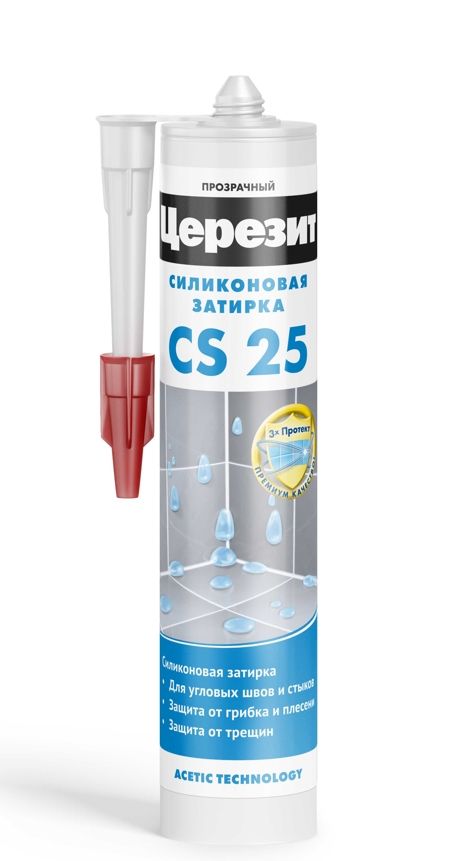 Герметик ЦЕРЕЗИТ CS 25 санитарный силиконовый прозрачный (280 мл) /12