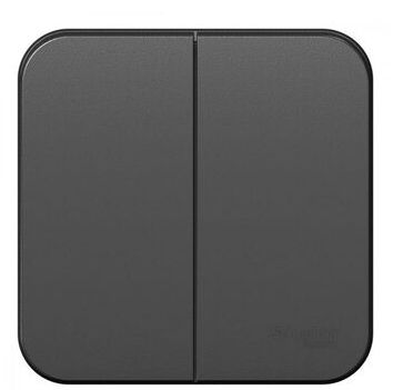 Выключатель 2-кл. ОП Blanca 10А IP20 (сх. 5) 250В с изолир. пластиной антрацит SchE