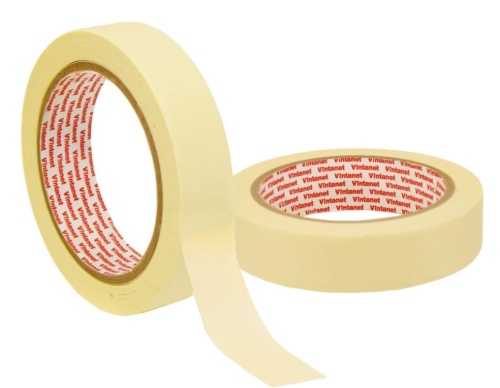Лента малярная 24мм х 25м на рисовой бумаге для деликатных поверхностей термостойкая 120С