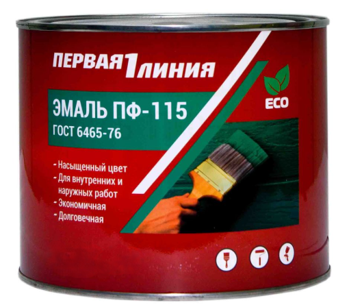 Эмаль ПФ-115 Первая линия ГОСТ Коричневая (1,8 кг) /6