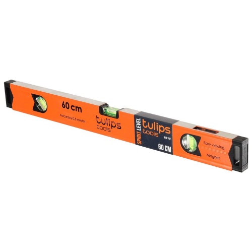 Уровень 600 мм 3 глазка алюминиевый профиль прямоугольного сечения магнитная поверхность TULIPS