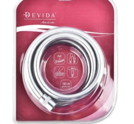 Шланг д/душа 150 см PVC неперекручивающийся в блистере DEVIDA DVC03003B