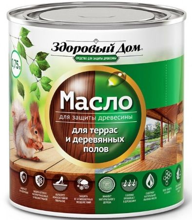 Масло для террас и деревянных полов Палисандр Здоровый Дом (0,75 л)