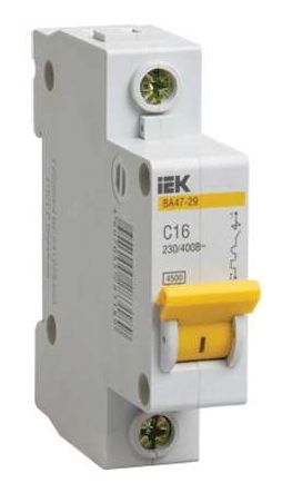 Выключатель автоматический модульный 1п C 10А 4.5кА ВА47-29 IEK MVA20-1-010-C