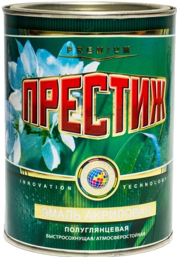 Эмаль акриловая универсальная Престиж Белая полуглянцевая (0,9 кг) /14 Эмаль акриловая универсальная Престиж Белая полуглянцевая (0,9 кг) /14