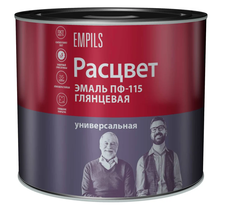 Эмаль ПФ-115 Расцвет Шоколадная (1,9 кг)/6 универсальная