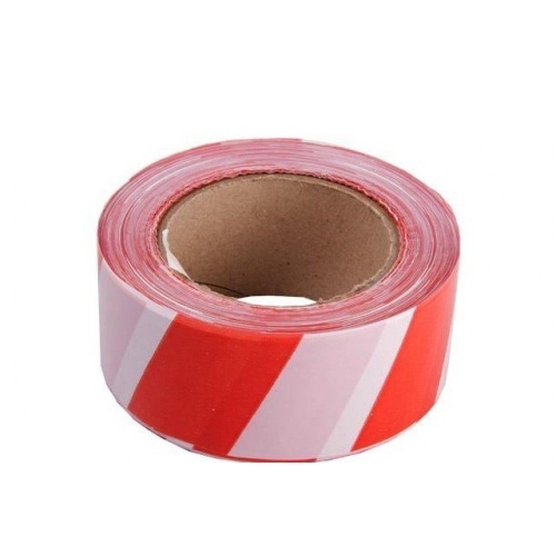 Лента сигнальная 50мм х 200м бело-красная Сибртех