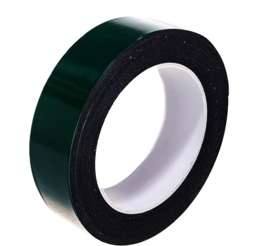 Скотч 30мм х 5м двухсторонний зеленый на черной основе Rexant 09-6130