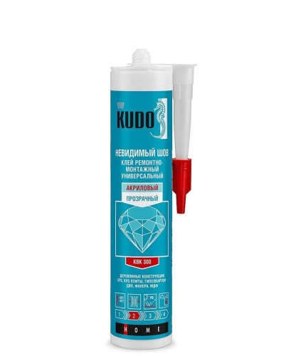 Клей ремонтно-монтажный Kudo KBK-300 Невидимый шов акриловый универсальный прозрачный (0,280 мл)/12