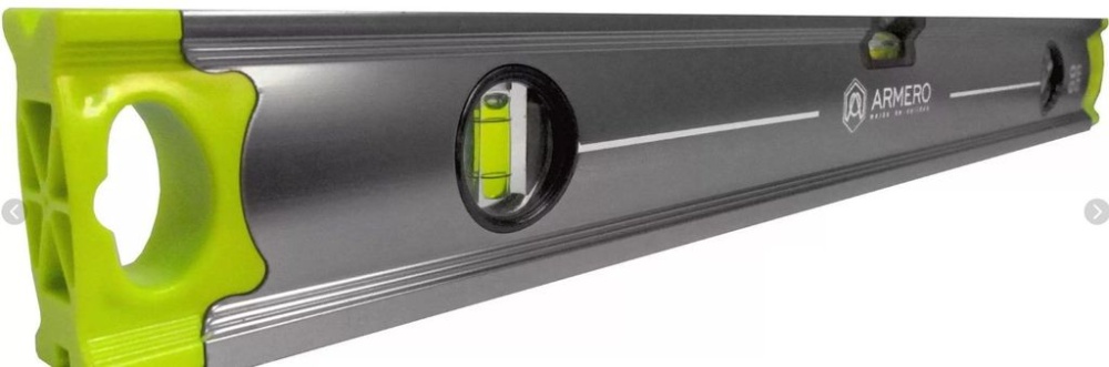 Уровень 800 мм 3 глазка алюминиевый магнитная поверхность ARMERO