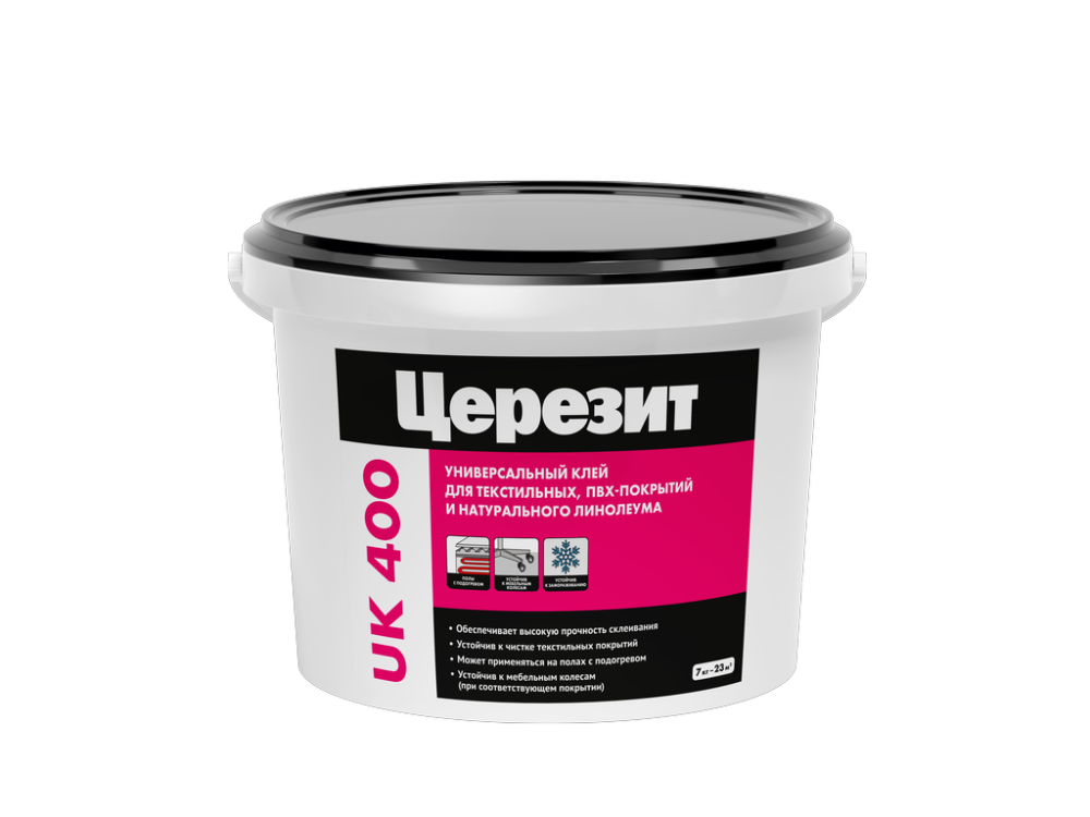 Клей для линолеума и ПВХ покрытий ЦЕРЕЗИТ UK 400 (7 кг) /18