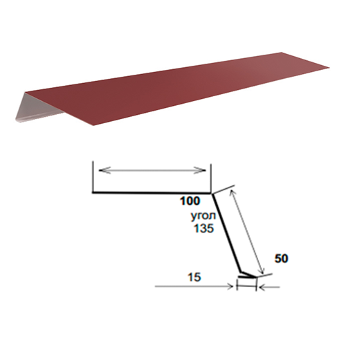 Планка карнизная ТЕХНОНИКОЛЬ коричневая RAL8017 (2000*100мм)