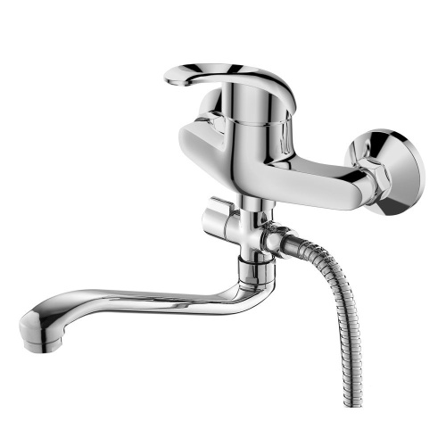 Смеситель для ванны DEVIDA серия ENZO с поворотоным изливом и наружным поворотным дивертором DVL032