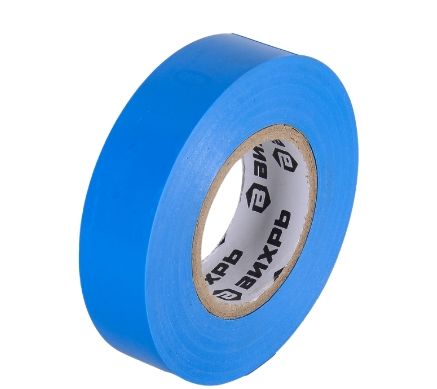 Изолента ПВХ синяя 19мм х 20м Вихрь