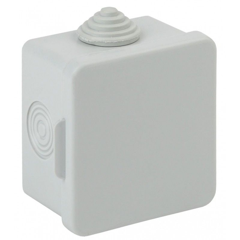 Коробка распаячная открытой установки квадрат 65 х 65 х 50 с гермовводами 4 вх. IP54 ЭРА