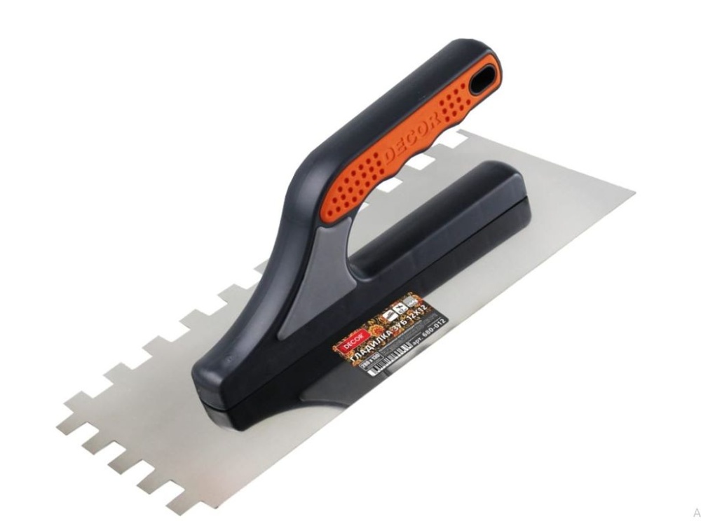 Гладилка 130 х 280 мм зубчатая 6 х 6 мм нержавеющая сталь 3К DECOR