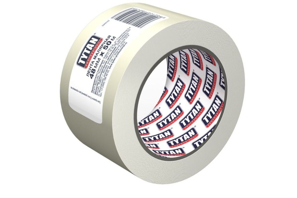 Лента малярная 48мм х 50м белая TYTAN