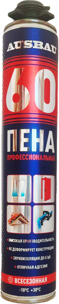 Пена монтажная профессиональная AUSBAU 60 всесезонная (-10℃ +35℃) /12