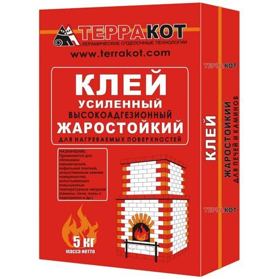 Клей для плитки ТЕРРАКОТ усиленный жаростойкий (5 кг) /216